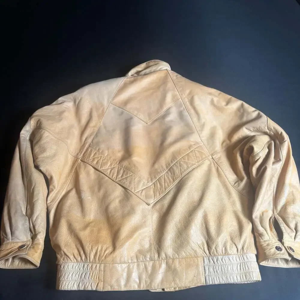Adventure Bound by Wilsons Vintage Tan Leather Thinsulate Bomber Jacket Size L - Picture 12 of 12